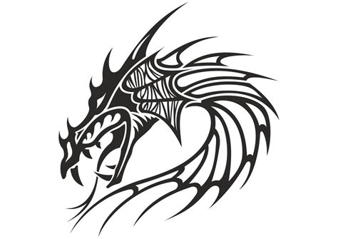 Chinese Dragon Head Tattoo Vector Free Vector cdr Download - 3axis.co