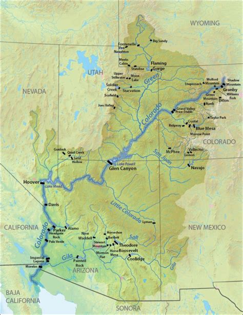 List Of Dams In The Colorado River System - Wikipedia - Colorado River ...