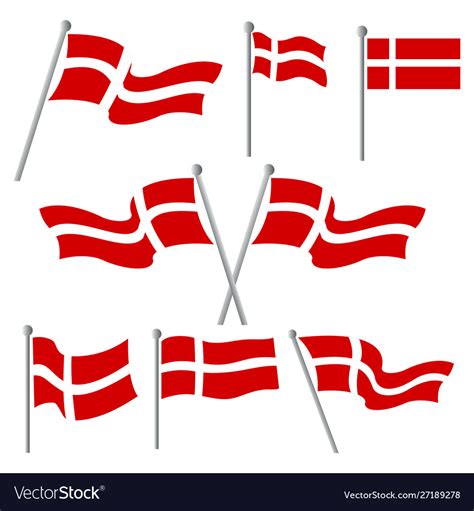 Denmark flag colors and proportion national Vector Image