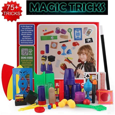 Womdee Deluxe Magic Set, Beginner Magic Kits, Kids Toy Wand, 75 Magic ...