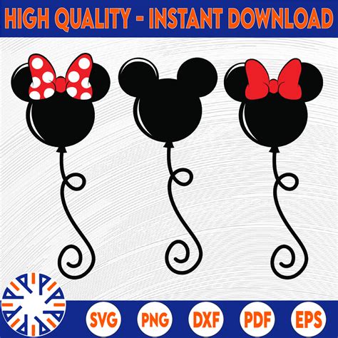 Mickey Mouse Balloon Svg, Minnie Mouse Balloons Svg, Disney | Inspire ...