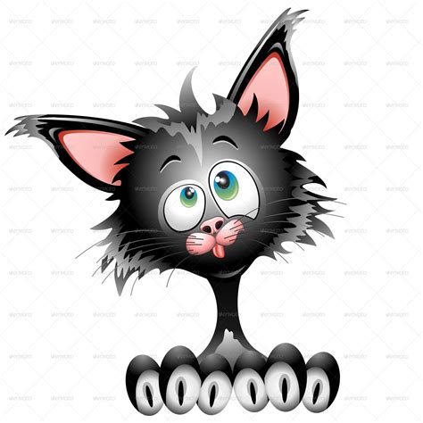 Cat Cartoon Character Funny Face Portrait by Bluedarkat | GraphicRiver