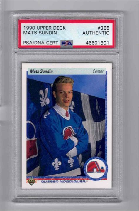 1990 Upper Deck Mats Sundin Rookie Card #365 PSA/DNA Certified ...