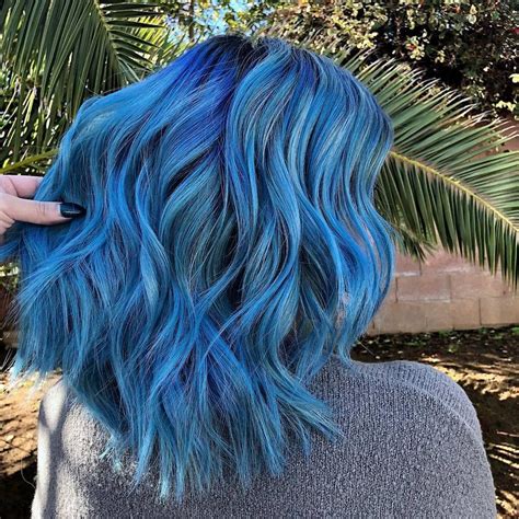 Neon Blue 🥤 | Cool hairstyles, Hair, Dyed hair