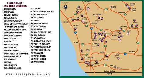 San Diego Wineries Map | Tourist Map Of English