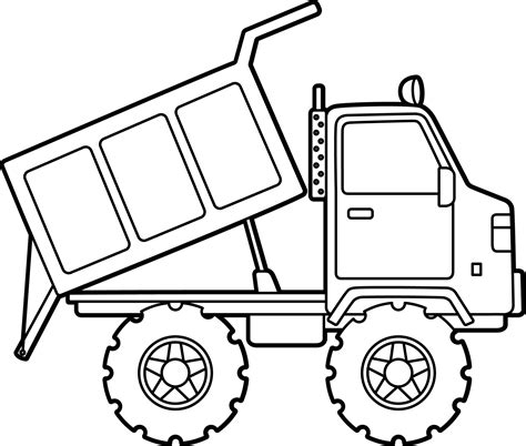 Dump Truck Coloring Page Isolated for Kids 5163233 Vector Art at Vecteezy