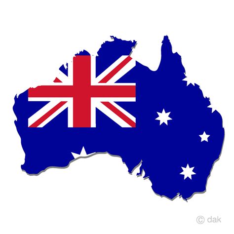 Australia Flag Map Clip Art Free PNG Image｜Illustoon