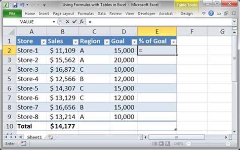 Using Formulas with Tables in Excel - TeachExcel.com