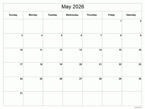 Printable May 2026 Calendar | Free Printable Calendars