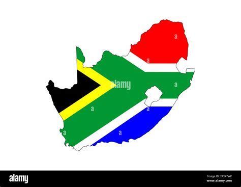 south africa flag map Stock Photo - Alamy