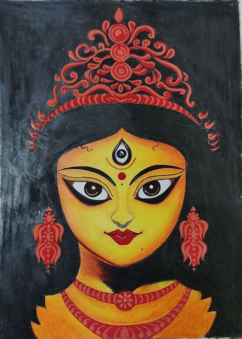 Durga Maa Drawing with Boho Art Style