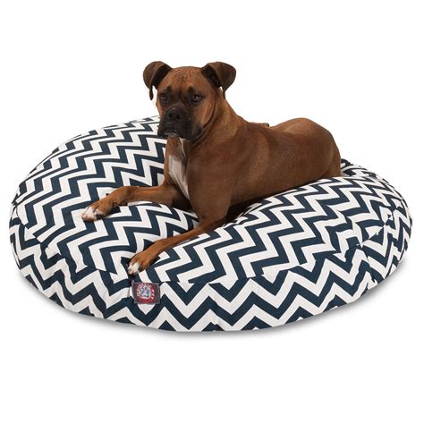 Majestic Pet Chevron Round Dog Bed Treated Polyester Removable Cover ...