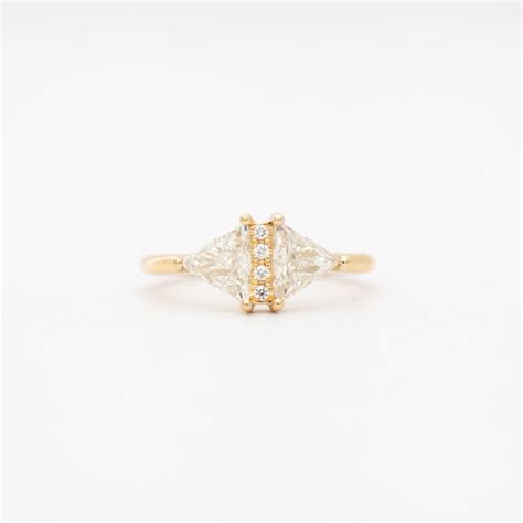 Large Vintage Diamond Triangle Ring – No.3