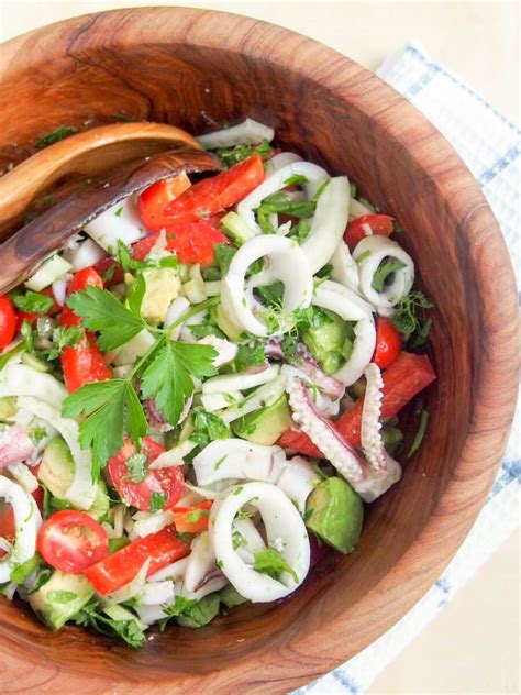 Calamari salad with fennel and avocado - Caroline's Cooking