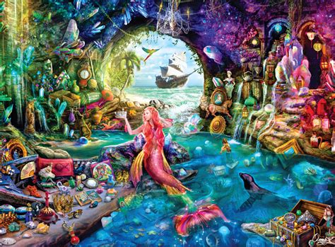 A Mermaid's Treasure, 1000 Pieces, Buffalo Games | Puzzle Warehouse