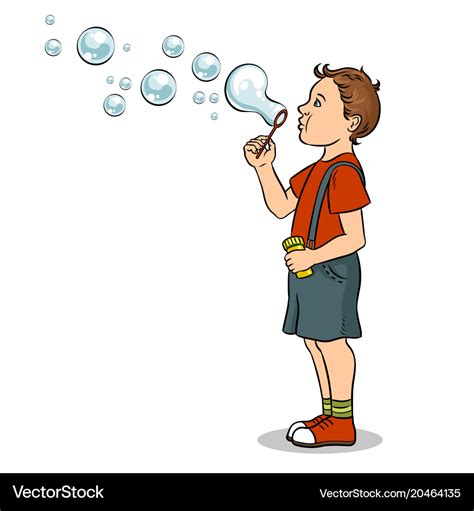 Boy Blowing Bubbles Clipart