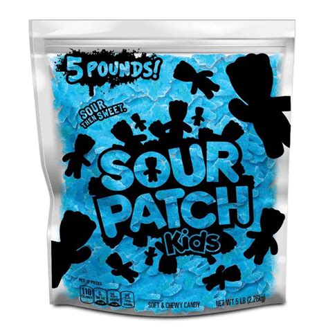 SOUR PATCH KIDS Blue Raspberry Soft & Chewy Candy, Just Blue (5 LB ...