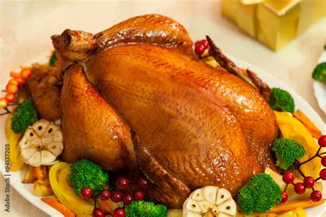 Christmas Turkey Dinner Stock Photo | Adobe Stock