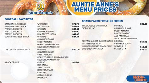 Auntie Anne’s Menu Prices + Free Birthday Pretzel (2024)