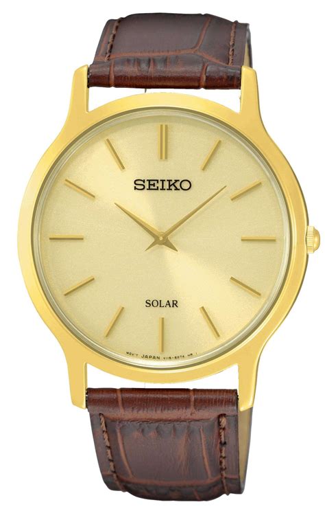 Seiko Solar Brown Leather Strap Men's Watch SUP870P1 - WatchNation