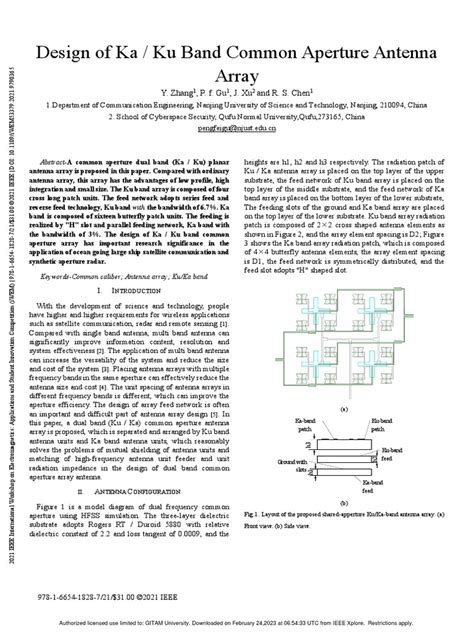 Design of Ka Ku Band Common Aperture Antenna Array | PDF | Antenna ...