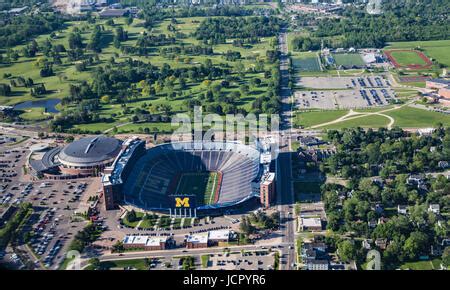 Aerial view of University of Michigan football stadium ann arbor ...