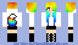 Rainbow hair girl :P Minecraft Skin