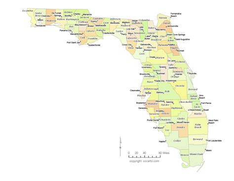 Counties Map Of Florida