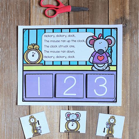 Printable Hickory Dickory Dock Sequencing Activity