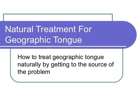 Natural treatment for geographic tongue