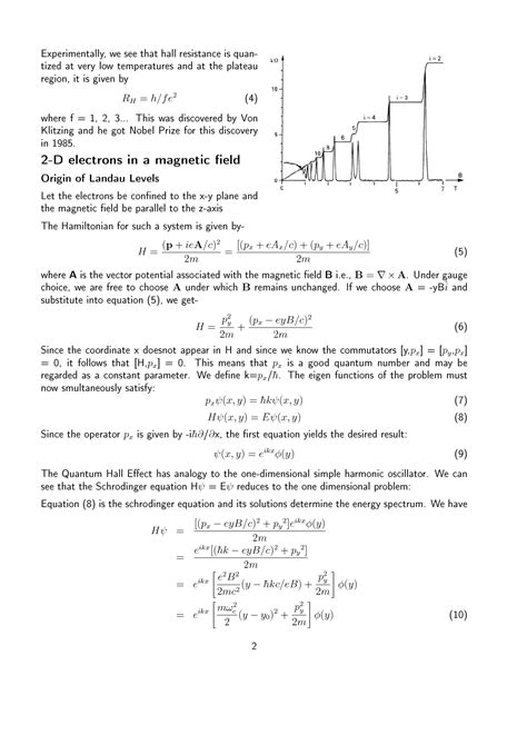 SOLUTION: Quantum hall effect - Studypool