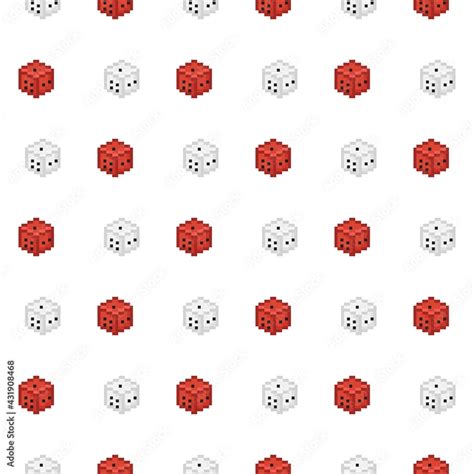 Dice pattern pixel art. Seamless pattern. Pixel art dice pattern. Stock ...