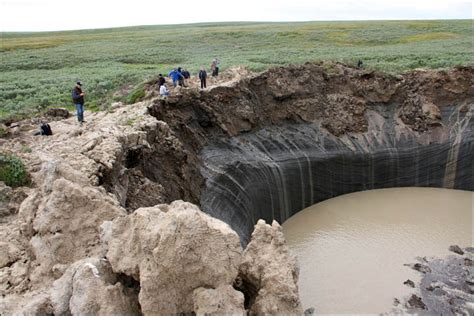 New 50-metre deep 'crater' found blasted open on Yamal peninsular ...