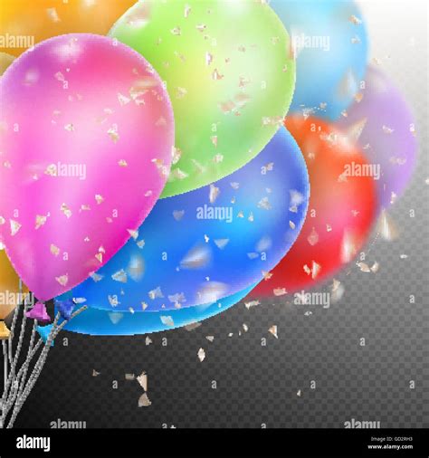 Colorful Balloons with confetti. EPS 10 Stock Vector Image & Art - Alamy