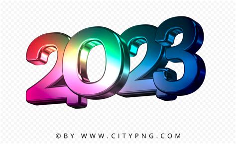 Colorful 2023 3D Text Logo PNG | Citypng