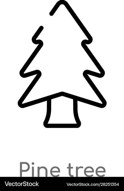 Outline pine tree icon isolated black simple line Vector Image