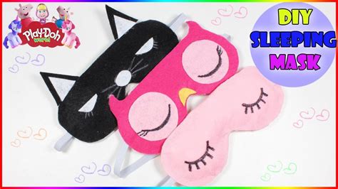 DIY Sleeping Mask | How To Make Cute Cat Owl Sleeping Mask | Felt mask ...