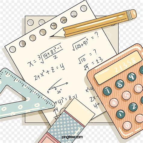 Mathe Schreibwarenelemente Der Karikaturart, Mathe Clipart, Mathematik ...