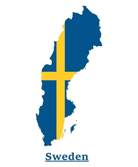 Sweden National Flag Map Design, Illustration Of Sweden Country Flag ...