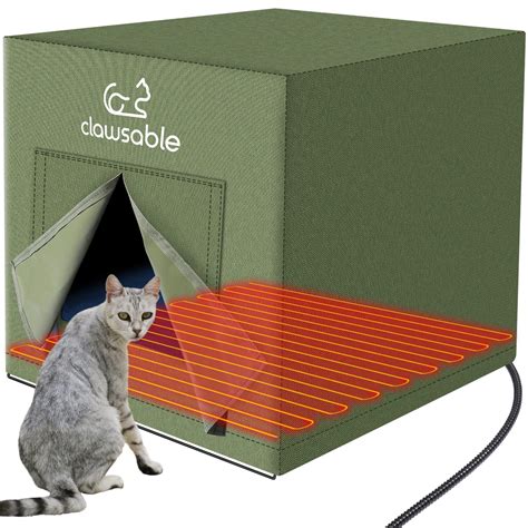 Large Heated Cat House for Outdoor Cats in Winter, Anti-Soaking ...