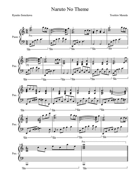 Naruto No Theme Sheet music for Piano (Solo) | Musescore.com