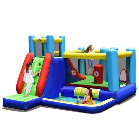 Gymax 8-in-1 Kids Inflatable Bounce House Bouncy Castle Indoor Outdoor ...