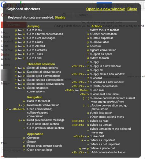 Enabling Gmail Keyboard Shortcuts - Sharon's Shortcuts