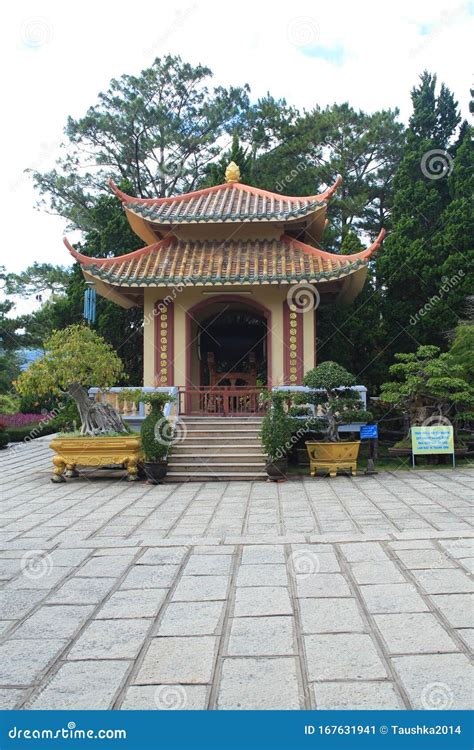 Vietnam, Dalat-December 7, 2019. Thien Vien Truc Lam Temple Monastery ...