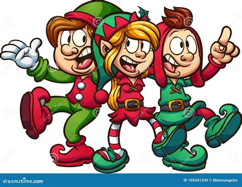 Christmas Elves Clipart Set Vector Illustration | CartoonDealer.com ...