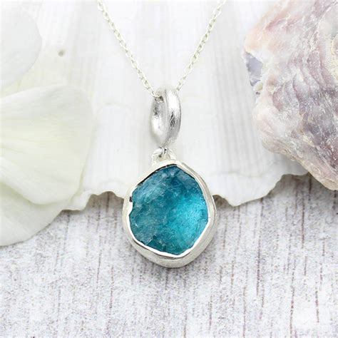 apatite gemstone handmade ladies silver pendant by poppy jewellery ...