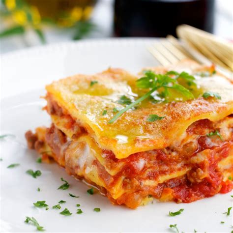 Lasagna with bechamel and meat sauce