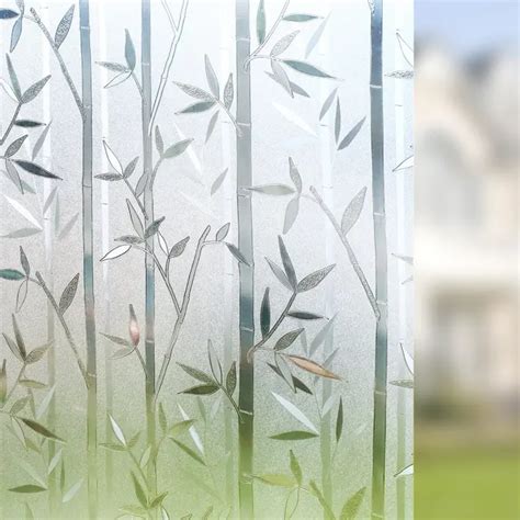 Bamboo Frosted Window Films Privacy Static Cling Vinyl Decorative Glass ...