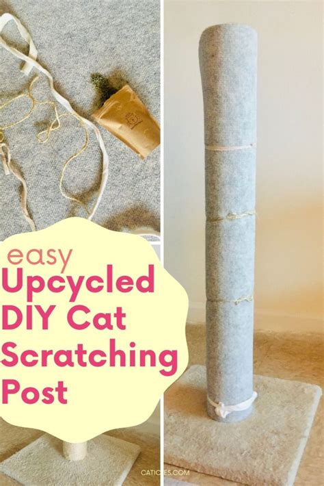 Upcycled DIY Cat Scratching Post with Carpet [Easy Tutorial]