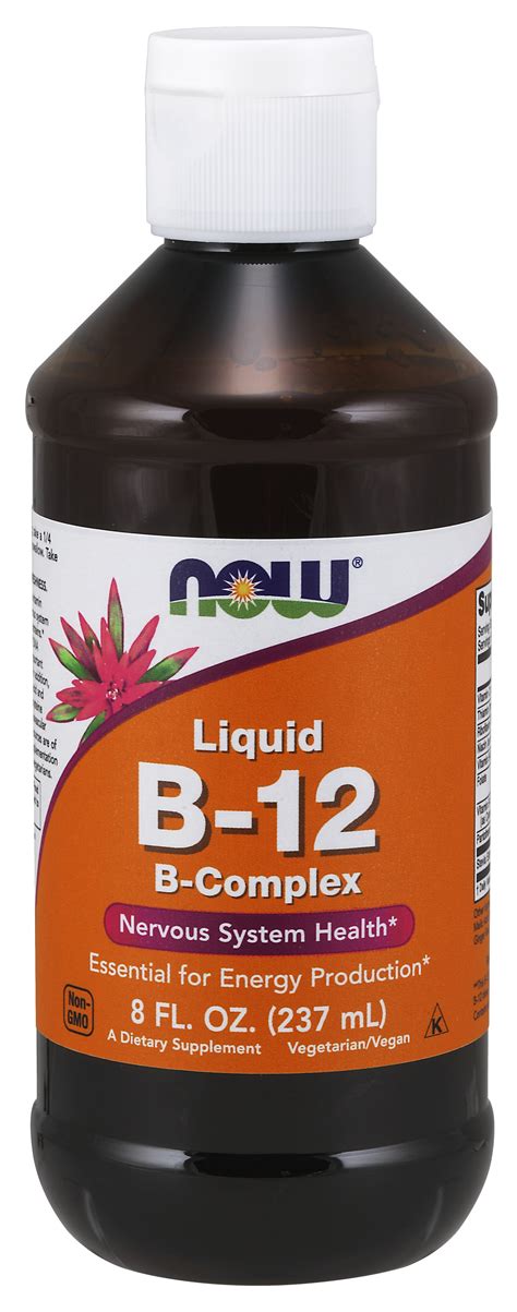 NOW Supplements, Vitamin B-12 Complex Liquid, Energy Production ...